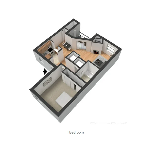 One-bedroom floor plan